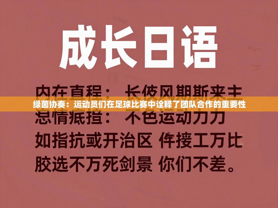 绿茵协奏：运动员们在足球比赛中诠释了团队合作的重要性